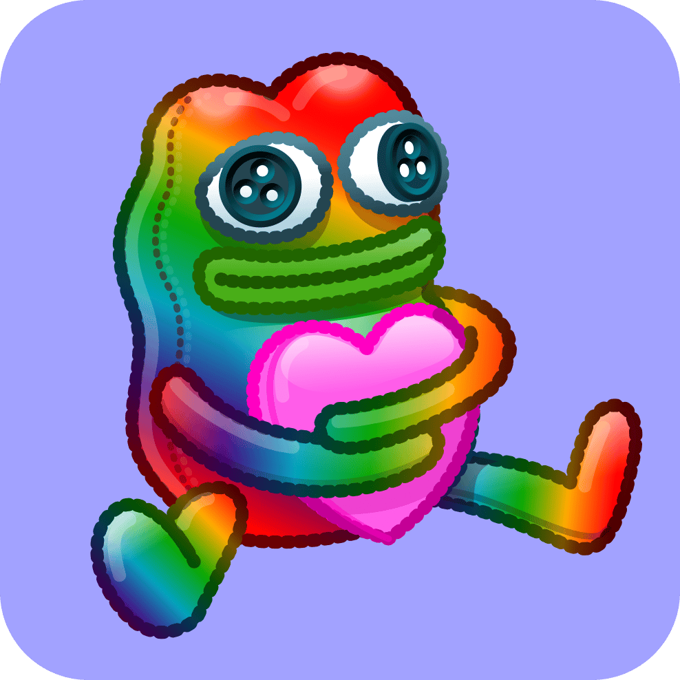 Colorful frog sticker